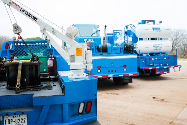 Tubing Testers crane and test units on location